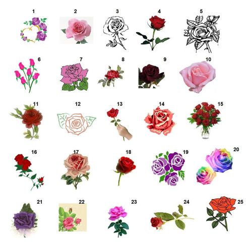 30 Personalized Roses address labels 1 sheet of 30 labels 1&#034; x 2 5/8&#034; (ro1)