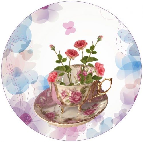 30 Personalized Return Address Labels Flowers Teacup Buy3 get1 free(ft19)