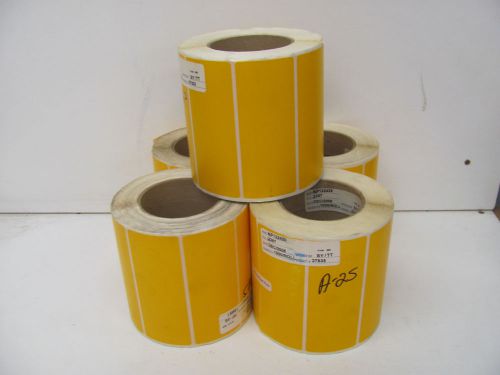 LOT OF 5 1000 ROLL OF 5&#034; X 2&#034; YELLOW LABELS NNB!!!