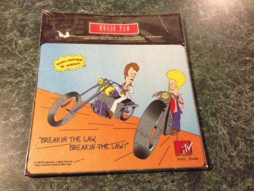 Vintage 1996 Beavis &amp; Butthead Computer Mousepad Mouse Pad BREAKING THE LAW..!!!