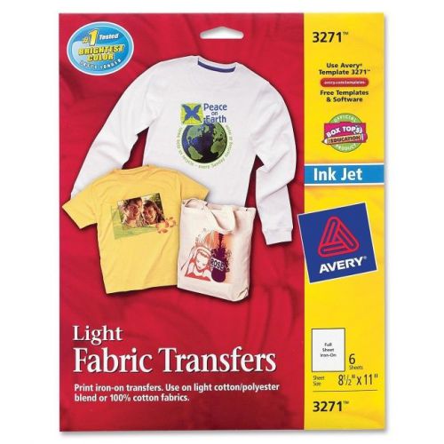 Avery dennison 3271 6 sheet 8.5x11 light t-shirt for sale