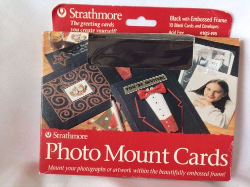 Strathmore Photo Mount Cards Black With Embossed Frame 10 Blank Cards A14