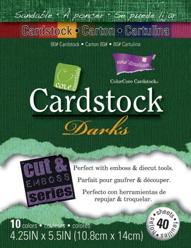 Darice Core-dinations Core Essentials Cardstock 4-1/4 x 5-1/2-in 40/Pk Darks