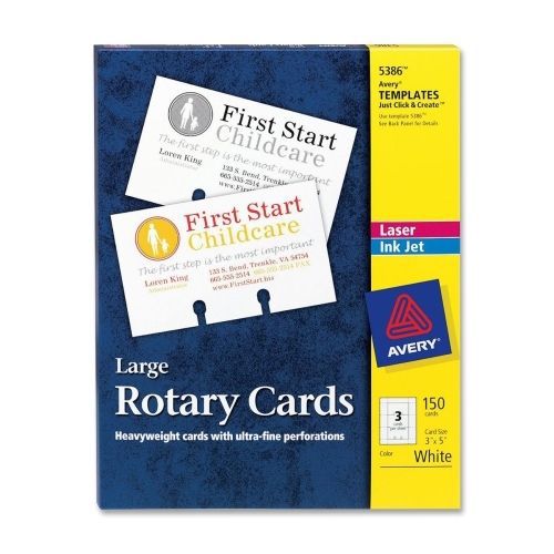 Avery Laser/Inkjet Rotary Card - 150 / Box - White - 3&#034;x5&#034;
