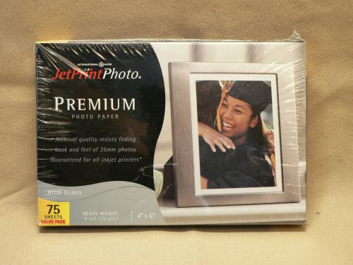 New Sealed JetPrint Premium High Gloss Archival Photo Paper 75 Sheets 4x6 Inkjet