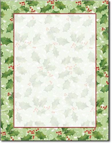 ~ just print! jolly holly  stationery - 80 count letterhead.  size:  8.5&#034; x 11&#034;. for sale