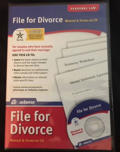 Adams Business Forms File For Divorce Manual &amp; Forms On CD