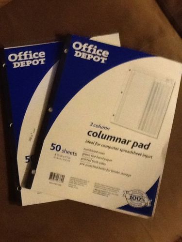Office Depot 3 Column Columnar Pad 50 Sheets