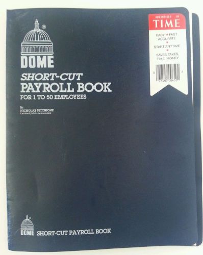 Dome short-cut payroll book 1-50 employees 11-1/4 x 8-1/4&#034; for sale