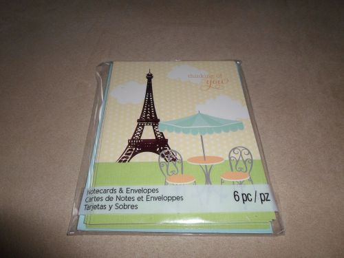 Set Of 6 Mary Engelbreit &#034;Eiffel Tower&#034; Notecards &amp; Envelopes, NEW IN PACKAGE!