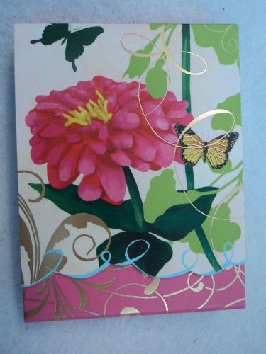 Flower &amp; Butterfly #2 magnetic PURSE PAD note pad notepad 75 sheet