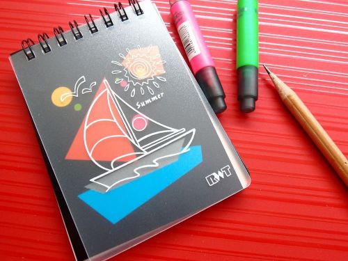 Summer Holidays Notebook Diary Memo Message Scratch Planner Booklet -A FREE SHIP