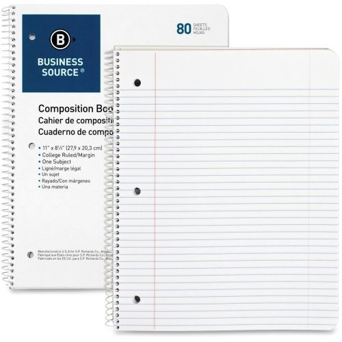 Business Source Notebook - 80 Sht -16 lb -College Ruled -Letter- BSN10967