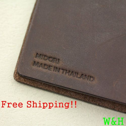 NEW Midori Traveler&#039;s Notebook Brown Leather Cover From JAPAN F/S