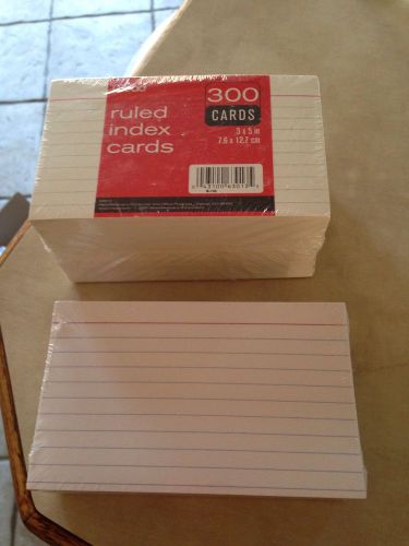 NEW Package RULED INDEX CARDS - 3&#034; x 5&#034; - 500 Count - Back to School