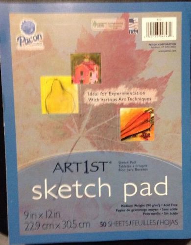 Set Of 3 Pacon Sketch Pad, Drawing Paper. 9&#034; x 12&#034;, 50 Sheets/Pad (PAC4746)