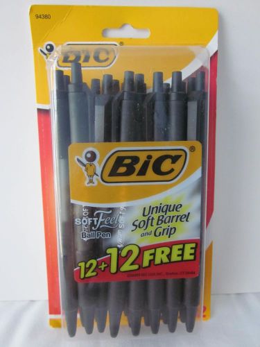 BIC Soft Feel Retractable Ballpoint Medium Point Black 24 Pens
