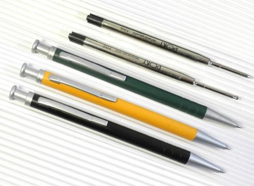 3colors Pirre Paul&#039;s 211 ball point pen BK+YEL+GN+ 2 parker style refills BLACK