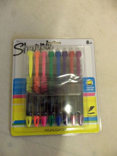 SHARPIE MULTI COLOR HIGHLIGHTERS PACK OF 8 NARROW CHISEL TIP 44733 NEW