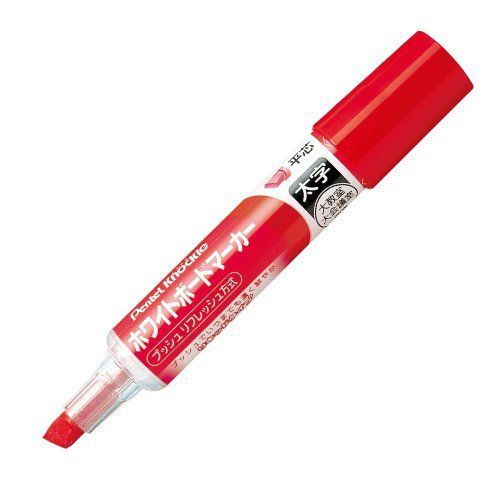 Pentel Nokkuru bold whiteboard marker flat core red [10 sets] EMWL6W-B