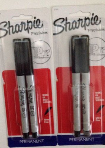 Two Packs Of Sharpie Percision Permanent Black Marker Ultrafine New In Box