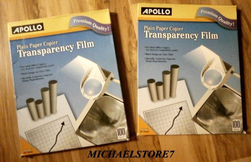 WHOLESALE 2PK Apollo Plain Paper Copier Transparency Film w/ Non Stripe