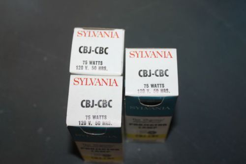 3 CBJ-CBC Projector Bulb Bulbs GE Sylvania NOS 75 Watts 120 volts  A/V Light