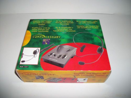 Compucessory Amplifier &amp; Headset Kit with Convertable Headset~Model #55251 Black
