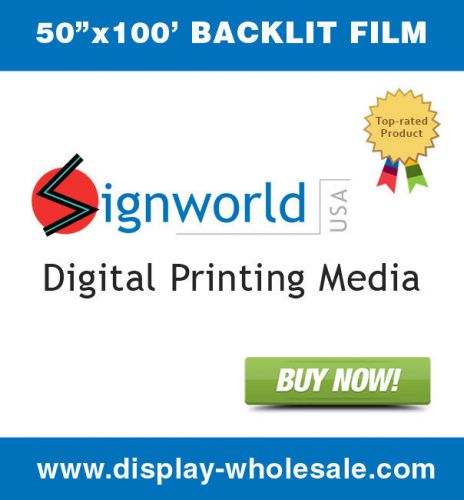 Backlit film 50&#034; x 100&#039; printing media film ( mutoh mimaki roland ) wide format for sale