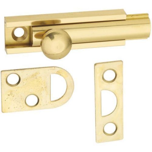 National mfg. n197962 brass door surface bolt-2&#034; surface bolt for sale