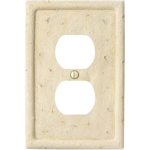 Ivory Textured Stone Outlet Wall Plate-IV OUTLET WALLPLATE