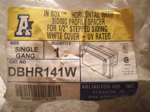 Arlington dbhr141w horizontal electrical box with weatherproof cover - new for sale