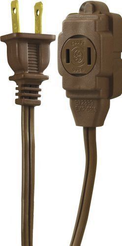 GE 9-Feet Indoor Extension Cord with Tamper Guard  Brown 51942
