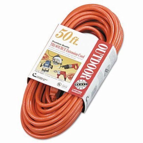 Cci vinyl outdoor extension cord, 50 ft, three outlets, orange (coc04218) for sale