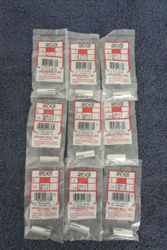 Crown bolt dia40 1/4&#034; x 1&#034; lot of 9 drop-in flush masonry anchor concrete a1-37 for sale