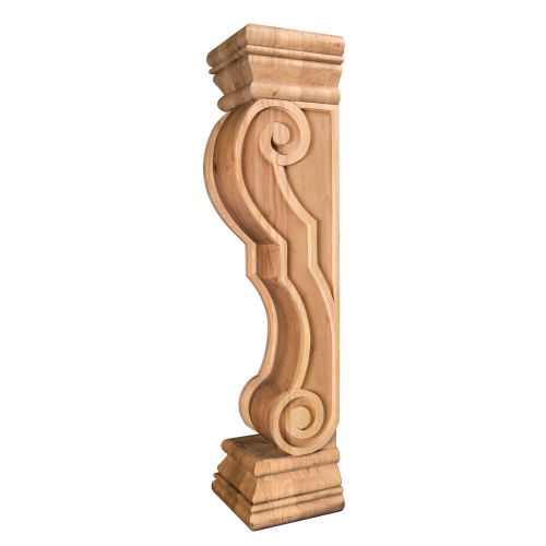 One-Alder- Rounded Traditional Wood Fireplace / Mantel Corbel 8&#034; X 8&#034; X 36&#034;