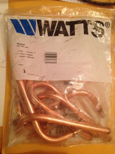 Watts Copper Stubout 1/2&#034; CF X 8&#034; Bag Of 10 0650833 WPSB-B8