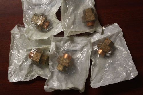 (lot of 15) 1/2&#034; copper union nibco sweat plumbing fitting copper &amp; brass for sale