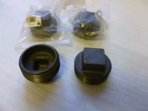 B K Mueller 521-808HC 2&#034; square head black iron pipe plug, 4 available C106