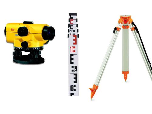 New leica runner 24 automatic level bundle (metric aluminum rod) 1 yr warranty for sale
