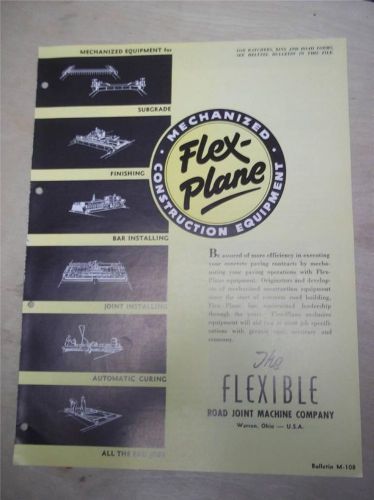 Vtg Flexible Road Joint Machine Co Catalog~Flex-Plane Construction Equipment