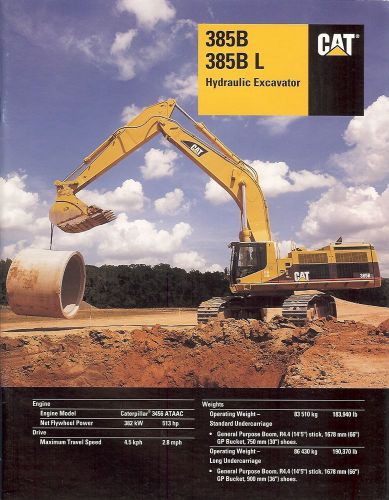 Equipment Brochure - Caterpillar - 385B L - Hydraulic Excavator - 2002 (E1753)