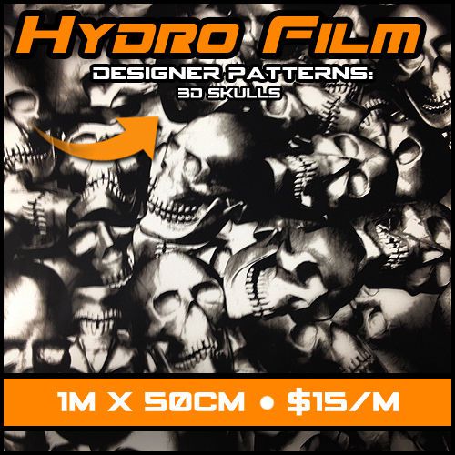 Hydrographic Film - 3D Skulls *11 sqft  Water Transfer Printing Film