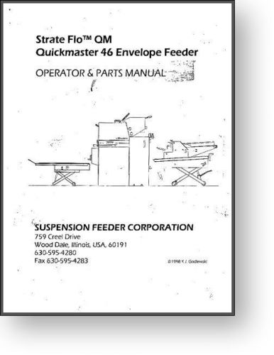 Strate Flo Quickmaster 46 Envelope Feeder Manual