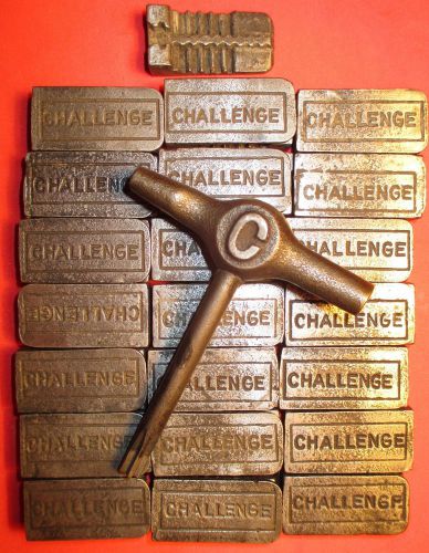 21 Complete Matched Challenge Quoins &amp; Perfect Key Letterpress 1-1/2&#034;
