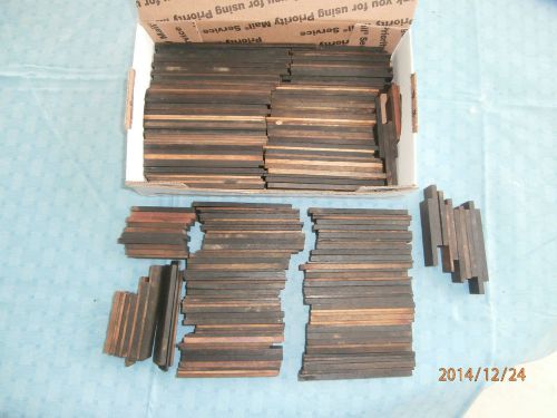 200+ PIECES OF ASST SMALL  WOOD LETTERPRESS PRINTING REGLETS 6 PT. AND 12 PT.