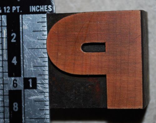 Vintage / Antique Letterpress Wood Printer's Type "P". 8 line, 1 5/16" tall