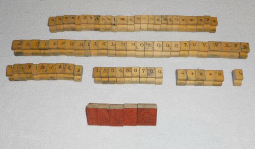 Vintage Rubber Stamp Printing Blocks-Letters, Numbers, Cowboys, More  81 Pieces