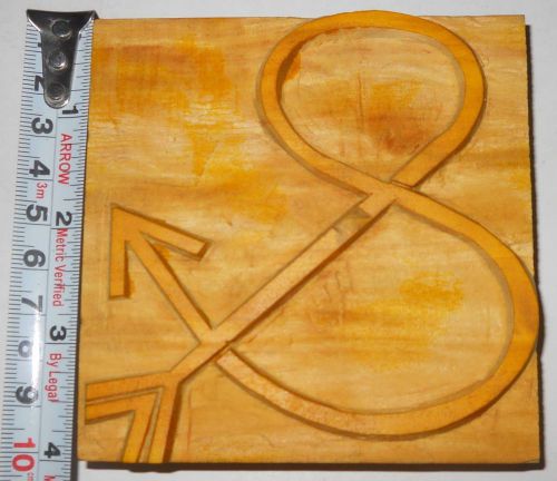 Wood Type Printers Block hand crafted Letterpress &amp; Ampersand  4&#034; tall #329