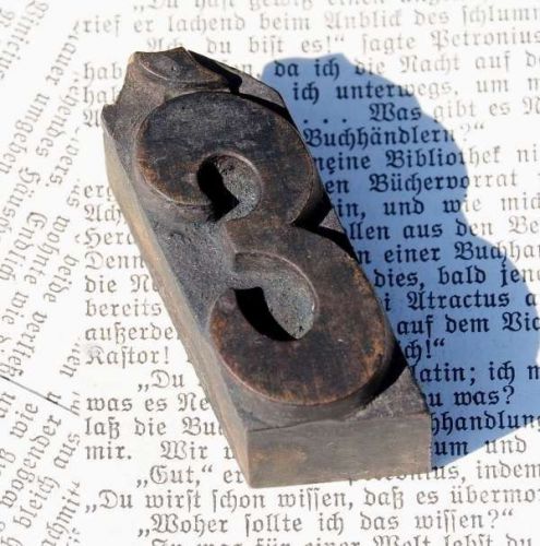 E fancy letter old wooden letterpress printing block wood type antique character for sale